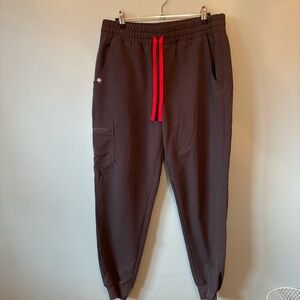 Women’s Gray Jogger Pants with Red Drawstring
